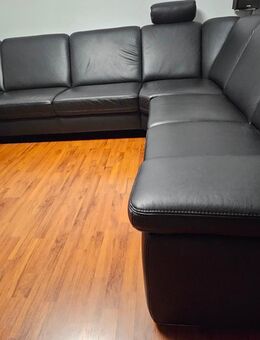 Großes schwarzes Sofa mit echtem Leder - Böblingen