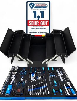 Werkzeugkiste Werkzeugkoffer Werkzeugkasten Metall befüllt Werkzeugbox Schwarz - Mönchengladbach Zentrum