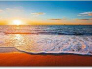 Artland Glasbild Sonnenuntergang und das Meer, Strand (1 St)