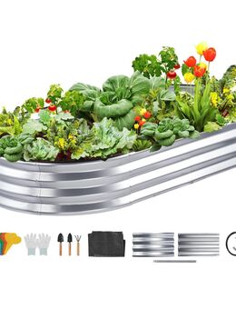 Komplett Set Hochbeet Pflanzkübel Blumenkasten Pflanzkasten Gemüsebeet Gartenbeet Pflanzbeet 180x90x30cm Metall verzinkt - Wuppertal