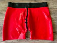 Latex Herren Boxershorts, Badehose, blutrot, Gr. M, neu - Remscheid