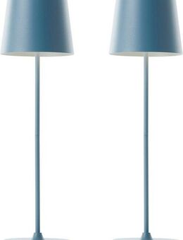 Brilliant LED Tischleuchte Kaami - mobile LED Außen Akku Tischlampe 2er-Set, Dimmer, Dimmfunktion, mehrere Helligkeitsstufen, LED fest integriert, Warmweiß, 310 lm, Touchdimmer, USB, Akku, Outdoor, Indoor, Akkuleuchte 37cm hoch