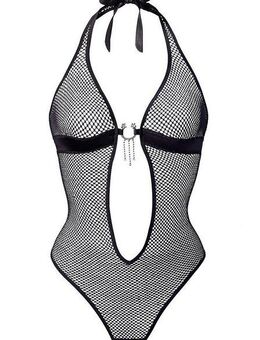 petite fleur gold Neckholder-Body aus Netzmaterial, sexy Dessous, Reizwäsche