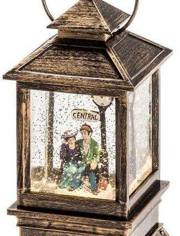 KONSTSMIDE LED Laterne Weihnachtsdeko, LED fest integriert, Warmweiß, LED Schneelaterne mit Pärchen, klein