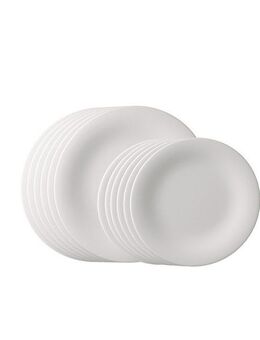 vivo Villeroy & Boch Group Teller-Set Essential White (12-tlg), 6 Personen, Fine China-Porzellan, Made in Germany, Fine China Porzellan
