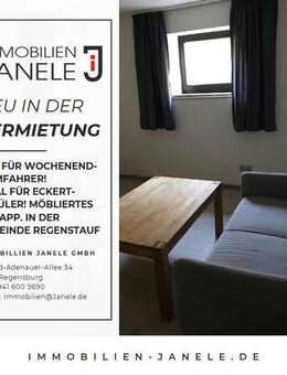 Nur für Wochenendheimfahrer! - ideal für Eckert-Schüler! Möbliertes 1-Zi.-App. in der Gemeinde Regenstauf - Regenstauf