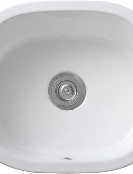 welltime Küchenspüle Föhr, oval, 60/47 cm, Easy Clean Beschichtung, (inklusive Ab- und Überlaufgarnitur), hochwertige Keramik