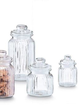 Zeller Present Vorratsglas Nostalgie, Glas, (4-tlg), nostalgisches Design