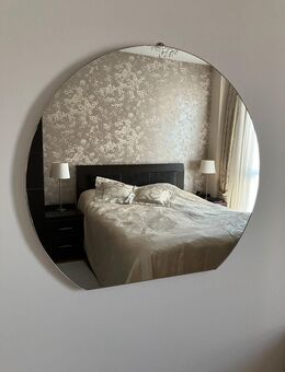 Rundwandspiegel - Beige/Weiß - Shabby Chic Look - 72x79cm - Wiesbaden