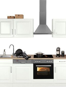 KOCHSTATION Küchenzeile KS-Stockholm, Breite 220 cm, mit hochwertigen MDF Fronten im Landhaus-Stil