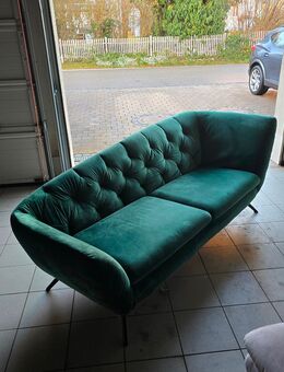 Sofa und Sessel Chesterfield-Look, Microfaser Samtoptik - Kienberg