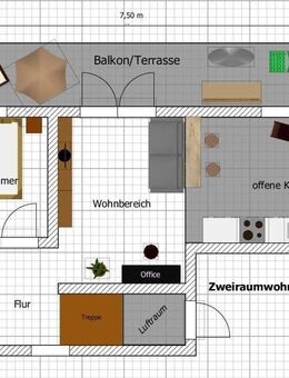 2-Raum-Wohnung mit Balkon und Gartennutzung - Heizung mit erneuerbarer Energie - Lampertswalde