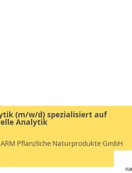 Leiter Analytik (m/w/d) spezialisiert auf instrumentelle Analytik - Scheßlitz