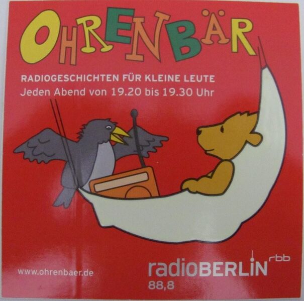 RBB - Radio Berlin 88,8 - Ohrenbär - Aufkleber 10,5 x 10,5 cm - Doberschütz