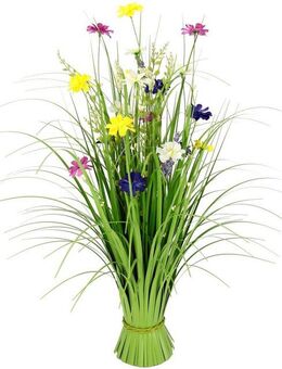 Kunstgras Mit Cosmeablüten, I.GE.A., Höhe 68 cm, Grasbusch, künstlich, Dekogras