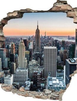 queence Wandtattoo New York (1 St), Wandsticker, Wandbild, selbstklebend, 3D, Wanddurchbruch