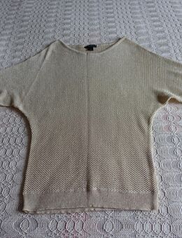 Pullover, Strickpullover, beige mit Goldglitzer, Gr. S bzw. ca. Gr. 36, Amisu - Hamburg