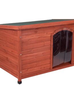 Hundehütte Woody Flachdach - Größe L: B 115 x T 76 x H 80 cm