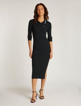 Tommy Jeans Polokleid TJW LS POLO MIDI DRESS in Midi-Länge