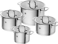 Zwilling Topf-Set TrueFlow, Edelstahl (Set, 4-tlg), 18/10 Edelstahl, integrierte Siebfunktion, Induktion, 4-tlg.