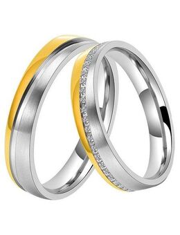 DOOSTI Trauring Schmuck Geschenk Edelstahl Trauring Ehering Partnerring LIEBE, wahlweise mit oder ohne Zirkonia