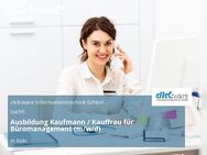 Ausbildung Kaufmann / Kauffrau für Büromanagement (m/w/d) - Köln