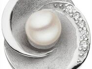JOBO Perlenanhänger Anhänger mit Perle, 925 Silber mit Süßwasser-Zuchtperle und Zirkonia
