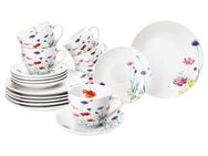 MamboCat Kaffeeservice 18tlg Kaffeeservice Marie Porzellan 6 Personen Blumen, Porzellan