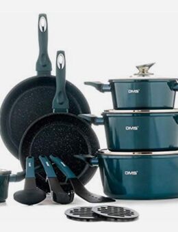 DMS® 15-teilig Induktion Kochgeschirr Kochset Töpfe Pfannen Set B - Leipzig Alt-West
