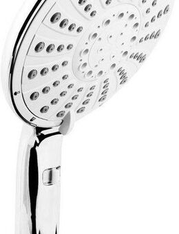 CORNAT Handbrause 150 mm Kopfdurchmesser - 5 Strahlarten: Normal-, Soft- & Massagestrahl, verchromt - Wasserstop & Anti-Kalk