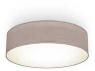 B.K.Licht Deckenleuchte, ohne Leuchtmittel, Warmweiß, LED Deckenlampe Stoff Textilschirm Wohnzimmer Schlafzimmer taupe 2xE27