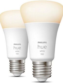 Philips Hue LED-Leuchtmittel White E27 Doppelpack 2x1050lm 75W, E27, 2 St., Warmweiß