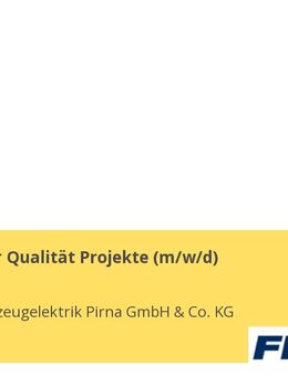 Mitarbeiter Qualität Projekte (m/w/d) - Pirna