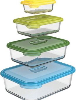 Joseph Joseph Auflaufform Nest Storage, Glas, (4-St), Borosilikatglas, 1 x 2,5 Liter, 1 x 1,3 Liter, 1 x 550 ml, 1 x 130 ml