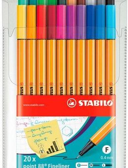 STABILO Fineliner STABILO point 88 - 20er Pack - mit 20 verschiedenen Farben, Made in Germany