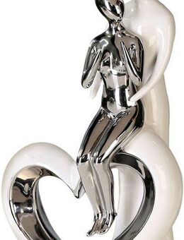 GILDE Dekofigur Skulptur Romanze, weiss/silber (1 St), Dekoobjekt, Höhe 33,5, aus Keramik, Wohnzimmer