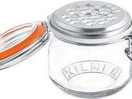 KILNER Käsereibe, Edelstahl, Glas, (1 Glas mit Deckel u. Bügelverschluss, Aufsatz-Reibe mit Gummiring), Inhalt 0,5 Liter