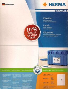 220 Stück Herma Premium Etiketten No.4282 - 210 x 148 mm - original verpackt - Reinfeld (Holstein)