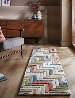 FLAIR RUGS Wollteppich Russo, rechteckig, Höhe: 10 mm, Geometrischer moderner Teppich aus Russo-Wolle