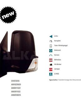 AUSSENSPIEGEL SPIEGEL LINKS ELEK VW CRAFTER 30 - 35 2E 2E1857501Q - Dortmund Wickede