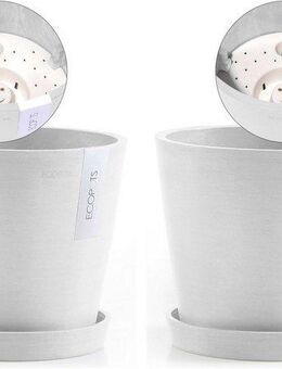 ECOPOTS Blumentopf Amsterdam (Set, 2 St), mit passenden Untersetzern