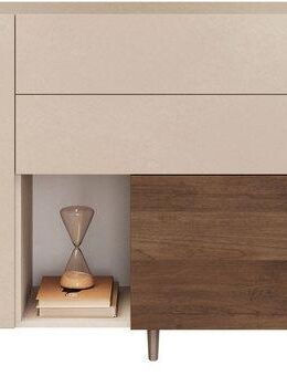INOSIGN Sideboard Monaco in Breite 181 cm, Anrichte mit Tür, Klappe und 2 Schubkästen, Stauraumschrank – sanftes Schließen, edles Design, viel Platz