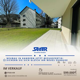 Jetzt können Sie einziehen: Tolle 4,5-Zimmer-Neubauwohnung mit Garten im Ölmättle in Kandern