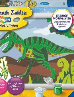 Ravensburger Malen nach Zahlen Hungriger Dinosaurier, Made in Europe