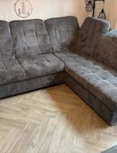 Ecksofa mit Ausziehfunktion und modern Cord-Stoff in 59929