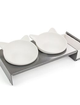 CanadianCat Company Futterbar Cat Diner - Metall: 2 x 250 ml, Ø 15 cm