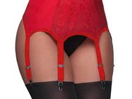 RETRO 6-fach Strapshalter m. Metallclips - NEU Modell K 805 in rot Größe 2XL - Marl Zentrum