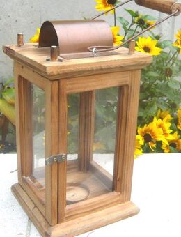 Holzlaterne Kerzenlaterne Laterne Deko Garten H 28 cm GUT - Amberg