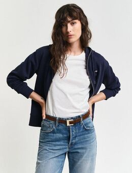 Gant Kapuzensweatjacke SHIELD ZIP HOODIE Grafische GANT-Stickerei auf der Brust
