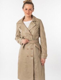 Mauritius Ledermantel GWTaruh OT (2-tlg) femininer Leder-Trenchcoat mit Bindegürtel